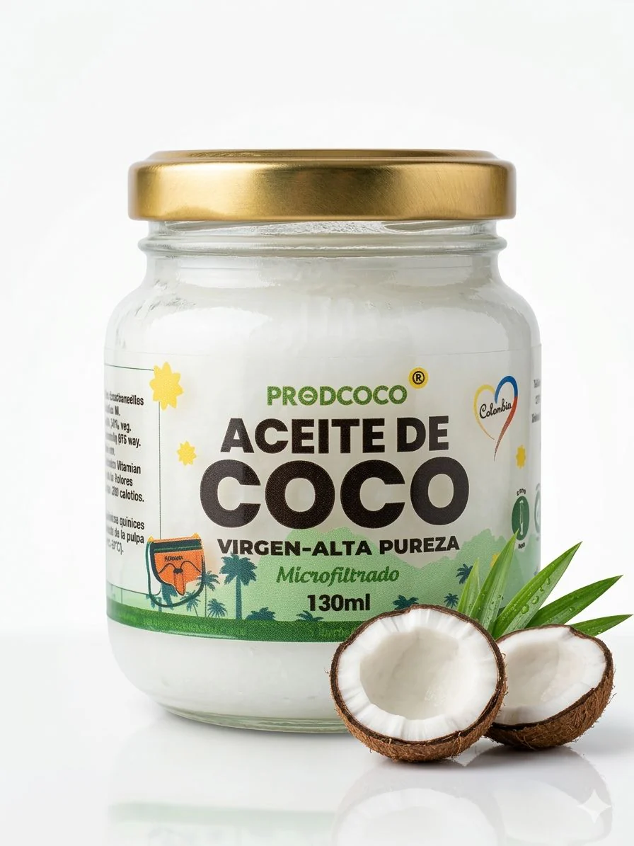 Aceite de coco Virgen Prodcoco 130ml | Natural, prensado en frio