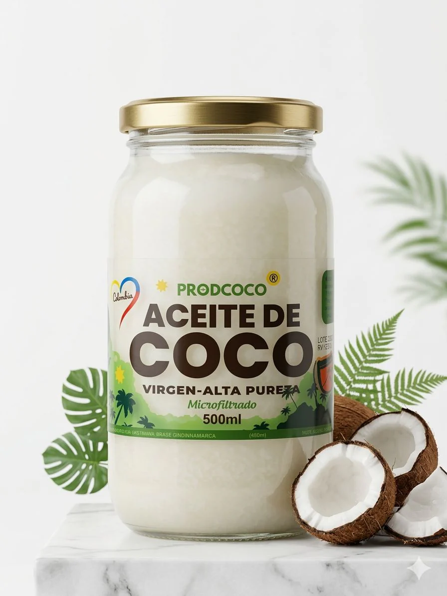 Aceite de Coco Virgen Prodcoco 500 ml | Fuente Natural de Energía